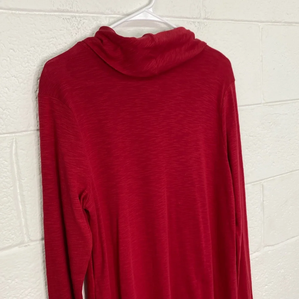 J. Jill red cowl neck tunic 100% pima cotton women's size small